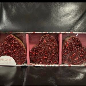 Valentines Wood and Beaded Red Hearts, Set of 3